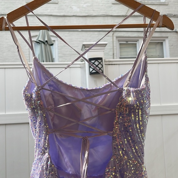 B. Darlin - Juniors' Purple Sequin Prom Gown - Size 15/16 - Picture 9 of 16